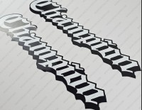 Champion Boat Logo 1980's Style Decals Set of 2 x 16.7"